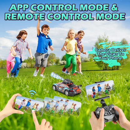 Remote Control Car for Boys, 2.4Ghz High Speed RC Car with HD Camera, with 2 Batteries for Kids Birthday Christmas Toys Gift 6-12 Years Old