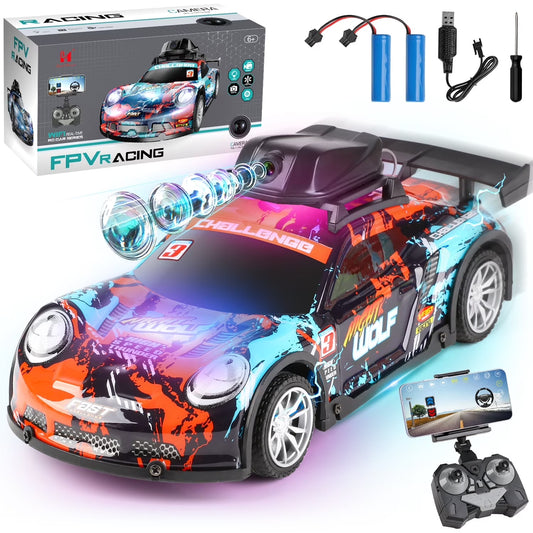 Remote Control Car for Boys, 2.4Ghz High Speed RC Car with HD Camera, with 2 Batteries for Kids Birthday Christmas Toys Gift 6-12 Years Old