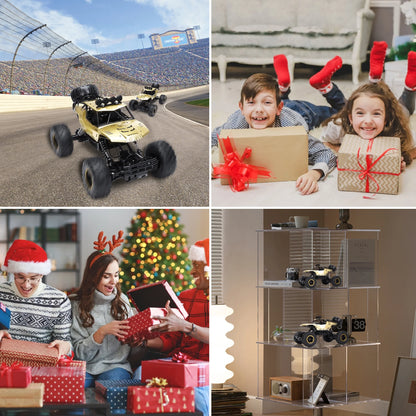 1:12 Large RC Cars, 4WD Large Remote Control Monster Truck 2.4 Ghz Alloy RC Cars for Kids Adults Aged 6 + Birthday Gifts (Gold)