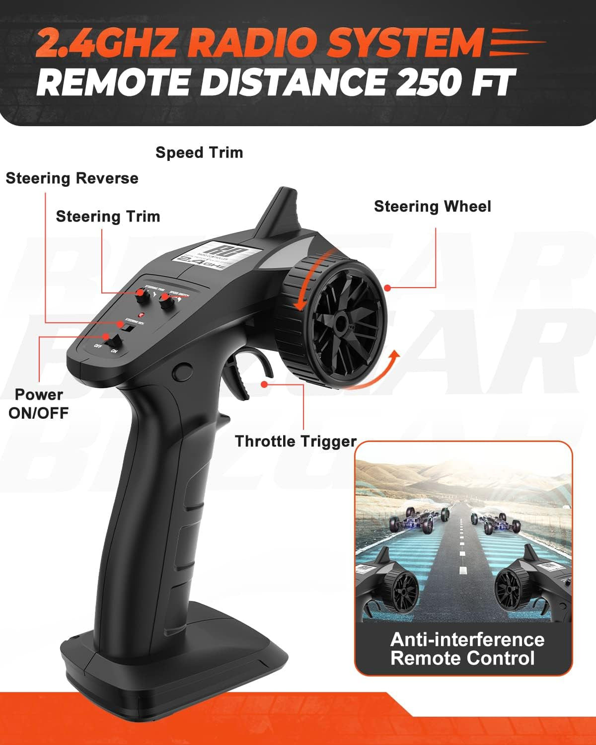 HM161 Hobby Grade 1:16 Scale Remote Control Truck, 4WD High Speed 40+ Kmh All Terrains Electric Toy off Road RC Vehicle Car Crawler with 2 Rechargeable Batteries for Boys Kids and Adults